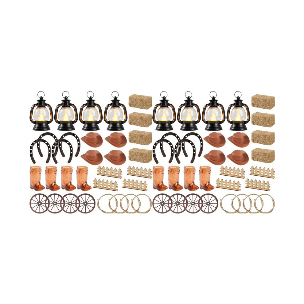 Semoic 64 Pcs Western Centerpieces For Tables, Hay Bales Lanterns For Centerpieces, For Tables Or Western Wedding