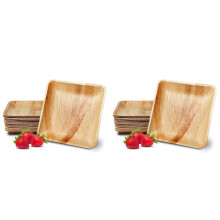50 Platos Desechables de Hoja de Palma, 8 Pulgadas (20 cm), Platos Compostables Biodegradables y Ecológicos