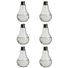 6X Vase de Table en Verre Transparent Forme de L'Ampoule pour Plantes Fleurs Decoration de Jardin Maison Mariage