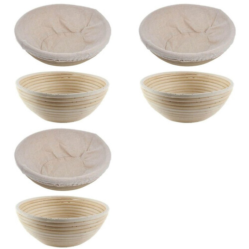 3X Round Rattan Bread Fermentation Basket Drying Storage Fermentation Basket Bread Fermentation Basket