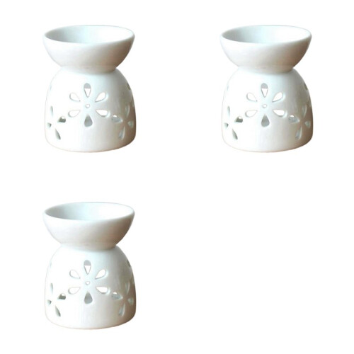 3X Ceramic Crafts Ceramic Hollow-Out Aromatherapy Stove  Candlestick Handmade Style 3