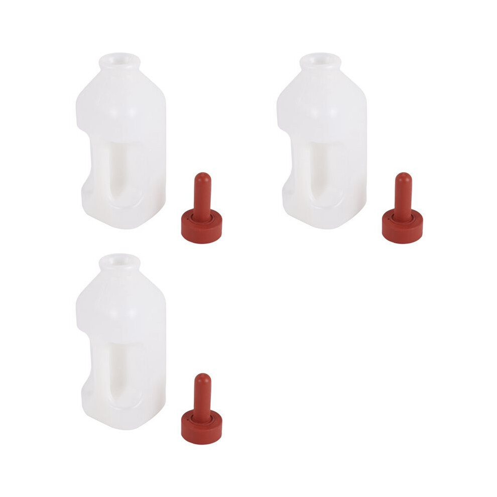 3X Calf Bottle with Handle and Push- Nipple 2 Quart Feeder for Nursing Baby Cows