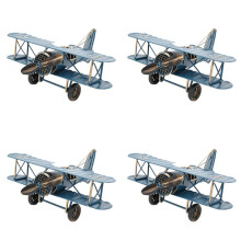 4X Aircraft Model Decoration Vintage Biplane Handmade Home Decorations Desktop Decoration Desktop Decoration Aircraft