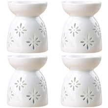 4X Ceramic Diffuser Candle Burner Ceramic Burning Essential Oils Diffusers Aromatic Lamp -Flower