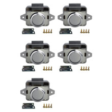 5Set 26 mm Trycklås Spärrknapp Spärrlås Husbil RV Skåp Skåp Dörrknopp, Krom