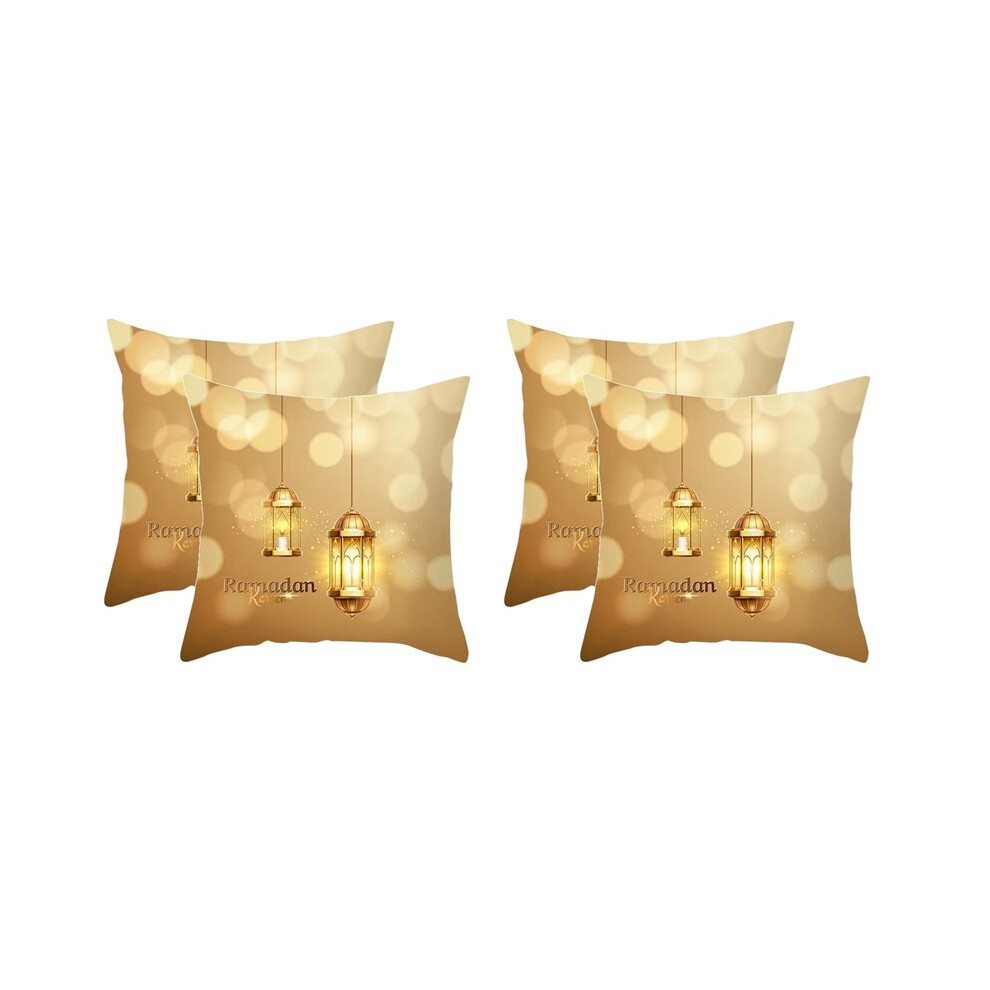 4X Eid Mubarak Home Decoration Pillowcases Islamic Ramadan Decoration Mosque Muslim Pillowcases Gift Brecantia