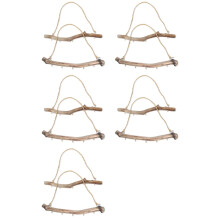 10 Pezzi di Rami Decorativi nel Legno Naturale Alla Deriva, Decorazione da Appendere Alla Parete Della Casa Colonica, Organizer per Gioielli con 5
