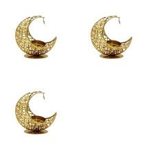 3X B-Candle Holder Ramadan Metal Candlestick Eid Mubarak Decoration Light Luxury Wedding Muslim Party Eid Al AdhaGift