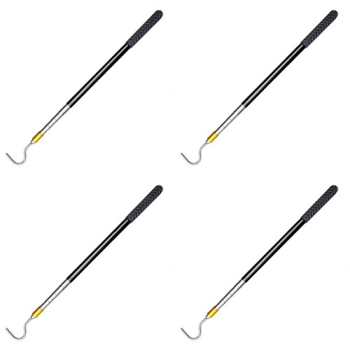 4X Pólo de Captura de Répteis com Gancho de  de 61 Polegadas, Kit de Ferramentas de Manuseio de  para Cascavéis Python Copperhead Remoção