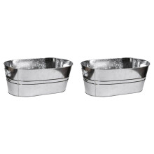 2X Ice Buckets, Galvanized Tub - Drink Buckets for Parties, Beverage Tub for Barbecue Enthusiasts, Bucket for Drinks