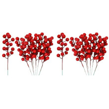 50 Stück 20 cm Beerenstiele, Weihnachtsdekorationen, Weihnachtspflücker, Zweige, Stöcke, Zweige