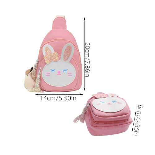 1Sac De Poitrine Rose Polyester Réglable Passage Épaules 2