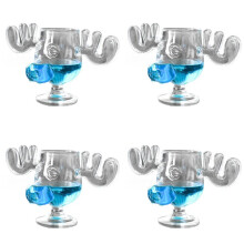 4X Christmas Vacation Cup Set Glass Cup Holiday Glassware for Drinks, Beverages Holds 8 Ounces