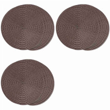 Set de 18 Sets de Table Tressés Ronds pour Tables de Salle à Manger Sets de Table Antidérapants Lavables Tissés 15 Pouces (Brun)