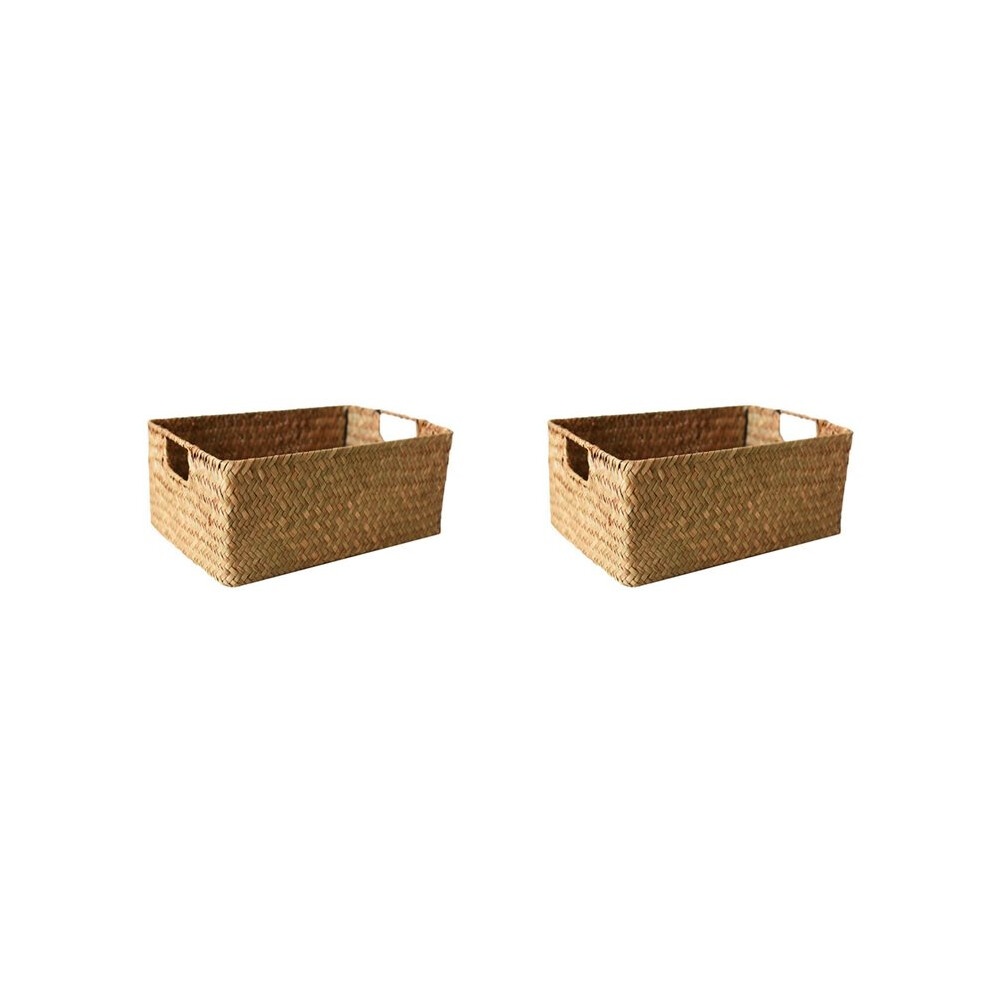 2X Woven Seagrass Basket - Natural Straw Wicker Storage For Fruit, Bread, Towels Ideal For Home & Kitchen, A 6033987380784
