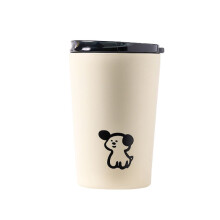 Gourde isotherme, tasse de voyage avec couvercle, tasse à café en acier inoxydable à double isolation sous vide, motif chiot mignon, acier