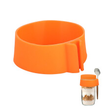 Contenants pour flocons d'avoine à conserver toute la nuit, repose-cuillère en silicone réutilisable pour récipients en verre hermétiques