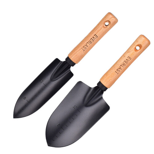 Mini-tuinschep van koolstofstaal met houten handvat 1