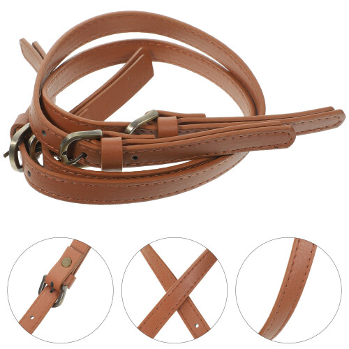 2 alças para bolsa em couro sintético, resistentes, marrom 2