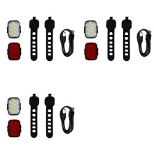 3X Fahrradlicht-Set Vorne und Hinten, USB-Aufladung, Mountainbike-Helm, Rennrad-Scheinwerfer, Rücklicht