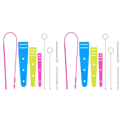 16 Pcs Flexible Drawstring Threader Tool Set Sewing Loop Turner for Jackets, Coats, Pants, Hoodies & Sweaters