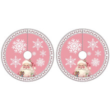 2pcs 60cm Christmas Tree Skirt Xmas Snowflake Santa Claus Elk Noel Tree Skirt Merry Christmas Decor Happy New Year
