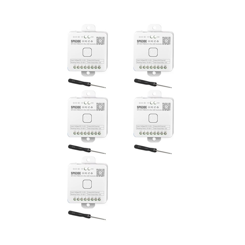 Semoic 5X Sp630e Bluetooh Led Controller Support Pwm Monochrome Cct Rgb Rgbw Rgbcct Or Spi Ttl Ic Chip Led Strip Ws2811 Ws2812b