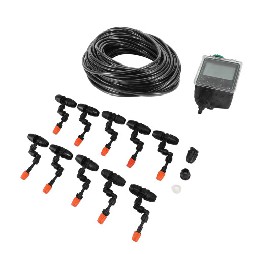 32.8ft Misting Plant Watering Timer System with LCD Screen Controller 360 Adjustable Automatic Watering Micro Spraying Watering Kits for Potted Plants 1