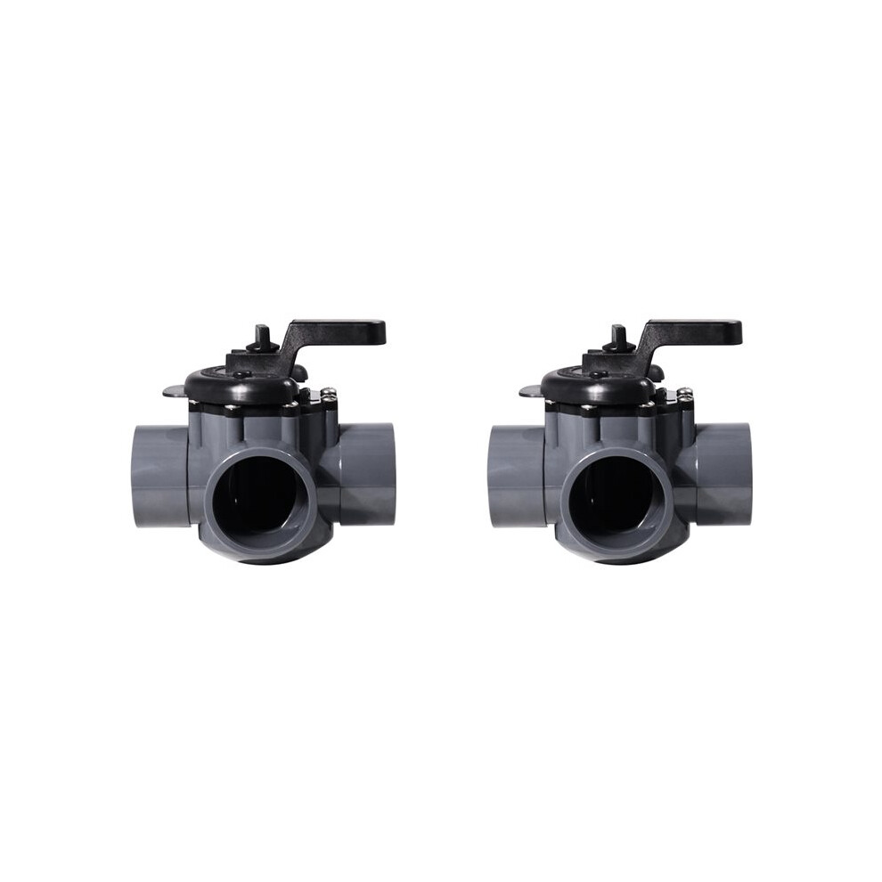 Semoic 2X 263028 Three Port Diverter Valve With 2In Pvc Pipe 3 Way Positive Non-Lube Diverter Valve For Pools And Spas