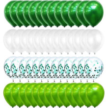 Ballons de Latex Vert Blanc,60 pcs Ballon Vert Fonc,Ballons de Confettis,Ballon Anniversaire,pour Crmonie Anniversaire Mariage Communion Fte Soire
