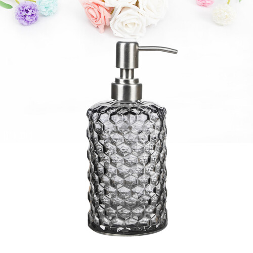1Pc Glass Lotion Container Grey Reusable Portable Shampoo Bottle 1
