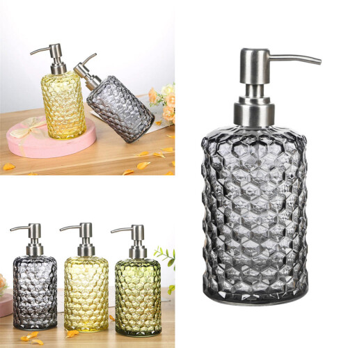 1Pc Glass Lotion Container Grey Reusable Portable Shampoo Bottle 2