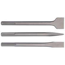 3Pcs Carbon Steel Chisel Set for Tile & Concrete, 5 Pit Handle