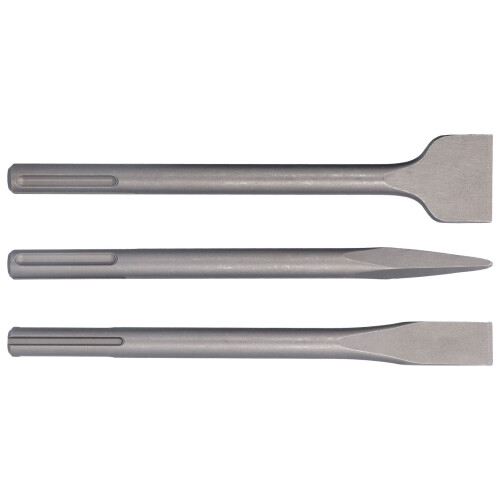 3Pcs Carbon Steel Chisel Set for Tile & Concrete, 5 Pit Handle