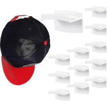 12 Pack Self Adhesive Hat Hooks, Hat Organizer Wall Mounted Minim