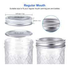 48 Stück 70mm Mason Jar Deckel & Bänder, auslaufsicher, rostfrei
