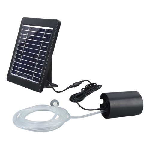 Solar Powered Air Pump Kit 6V 4W Solar Panel Adjustable Angle 3 Working Modes Solar Oxygen Air Pump for Fish Tank Pond 2