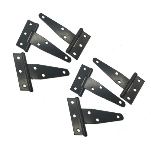 6 PCS 7.9in Galvanized T Hinge Slotted Triangular Hinges Bearing Door Replacement Hinge 1