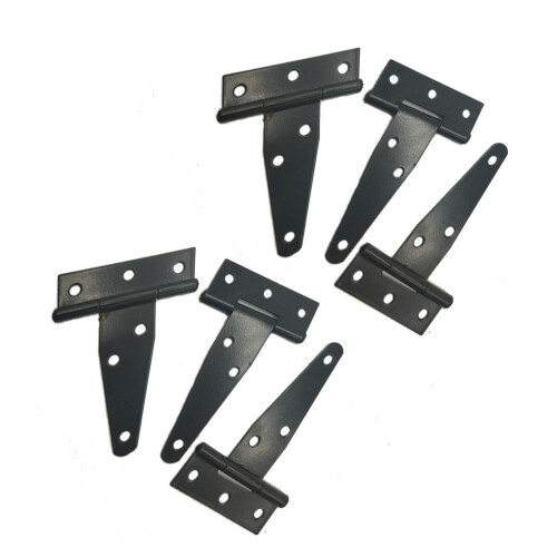 6 PCS 7.9in Galvanized T Hinge Slotted Triangular Hinges Bearing Door Replacement Hinge 2