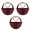 3Pcs Brown Plastic Wall Flower Basket Durable Hanging Planter Decor 4