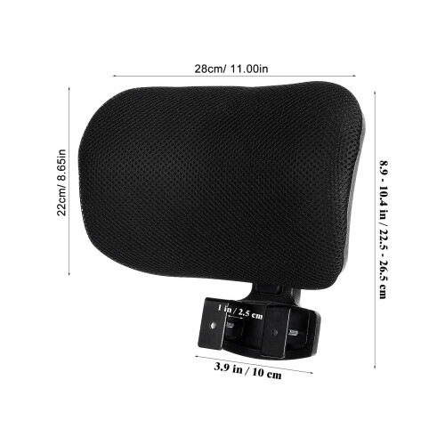 Adjustable Detachable Headrest for Office Computer Chair, Breathable Mesh Fabric, Ergonomic Support, Black 1