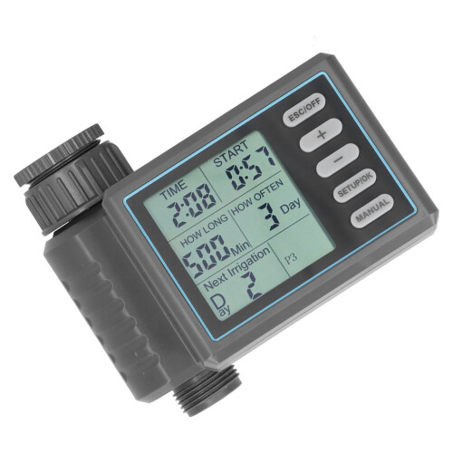 LCD Electronic Garden Digital Water Timer Watering Irrigation Controller with Adapter Battery Powered 1