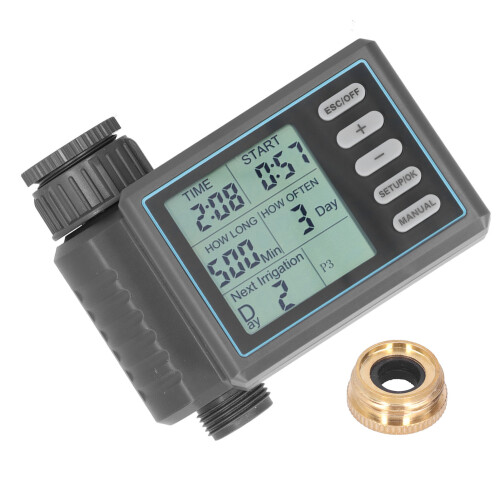 LCD Electronic Garden Digital Water Timer Watering Irrigation Controller with Adapter Battery Powered 2