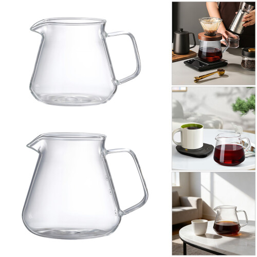 2PCS Glass Coffee Tea Server Pot Hand Pour Coffee Server-300ml 2