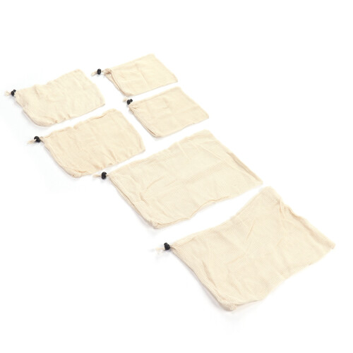 6Pcs Drawstring Storage Bag Cotton Mesh Waste Food Bag Single Side Drawstring Mesh Drawstring Pocket 2
