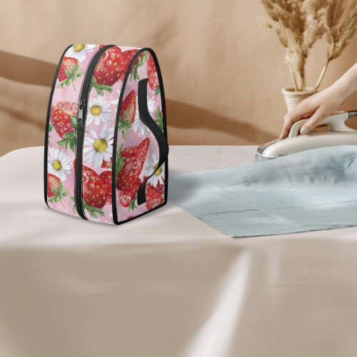 Portable travel steamer pouch strawberry daisy case with 2