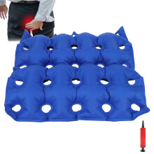 Aufblasbarer Rollstuhl-Sitzkissen 46,5x46,5 cm Atmungsaktives PVC Blau