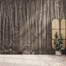 Superfresco Easy Painterly Woods Charcoal Print To Order 3m x 2.8m Mural | Wallpaper Roll