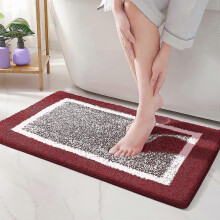 40 x 60 cm,Rouge Tapis de Bain Antidrapant,Tapis Salle de Bain Moelleux en Microfibre,Tapis de Douche Absorbant Lavable en Machine