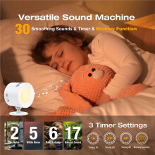 White Noise Wall Lamp 1/2/4h Timed Three-Color Switching Stepless Dimming Human Body Induction Wall Lamp White